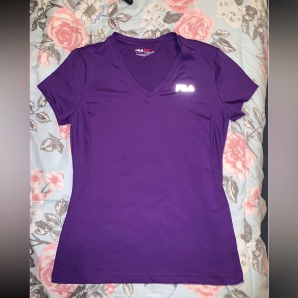 Womens Fila Purple Short Sleeve Shirt- size Small - Picture 6 of 9